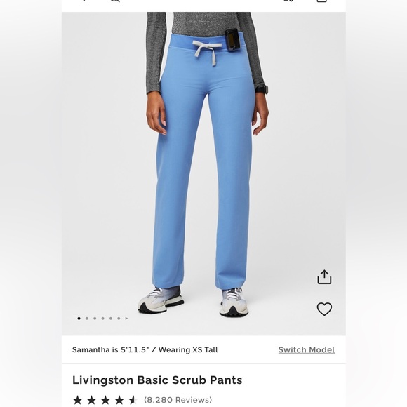 Figs Livingston Basic Scrub Pants Ceil Blue - Picture 1 of 4